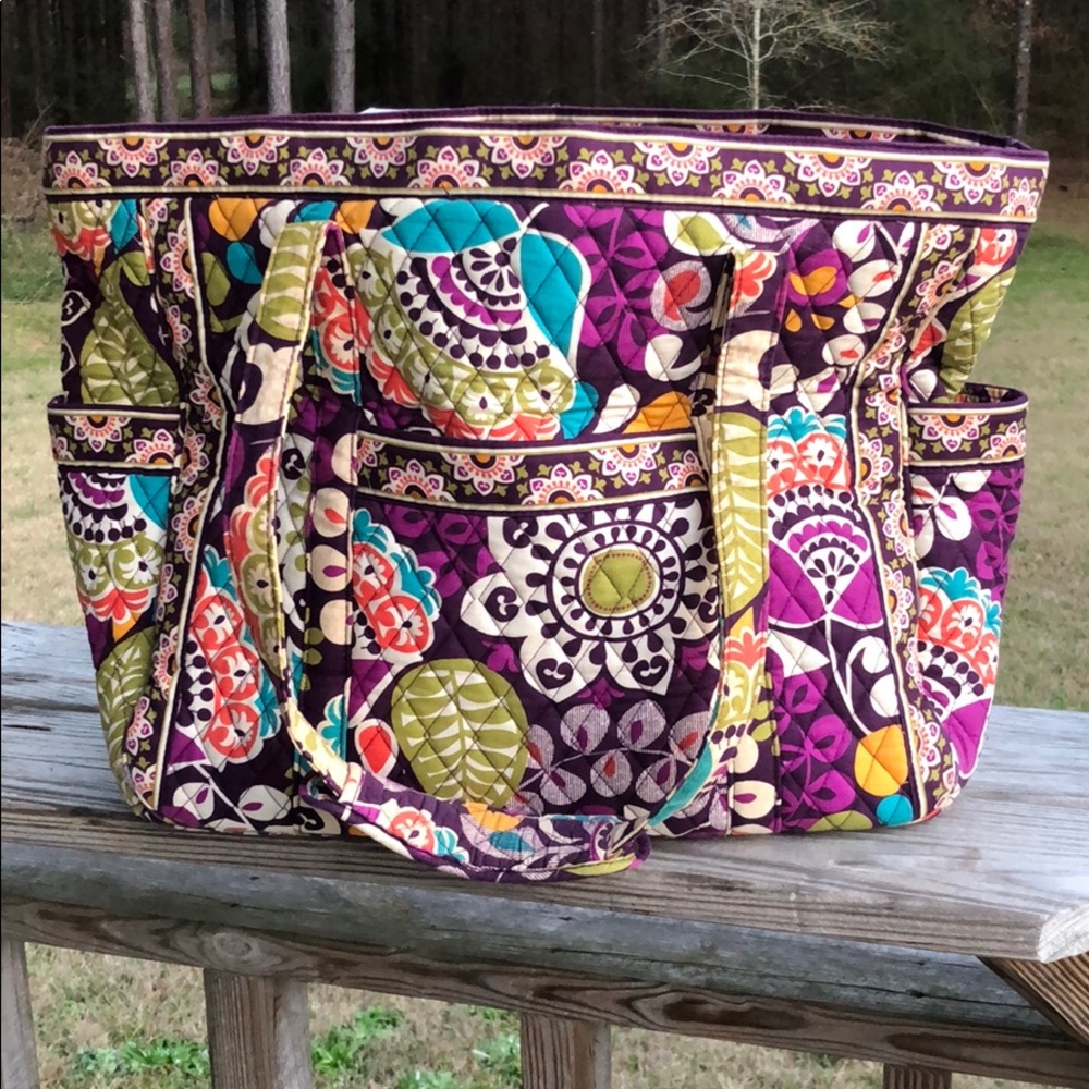 Vera Bradley plum crazy grand tote